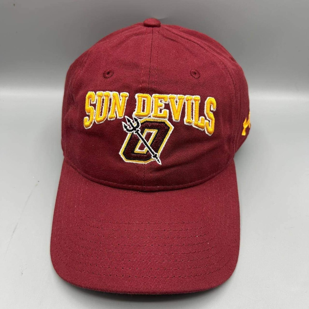 Arizona State Sun Devils Hat Men Red Under Armour Strap Back Cap Cotton New